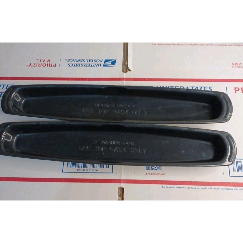 2 George Foreman Grill 14.5” Black Drip Trays Good Used Condition